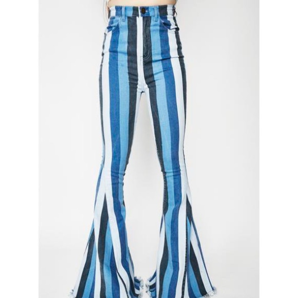 Show me your mumu stripe jeans. Size 27.